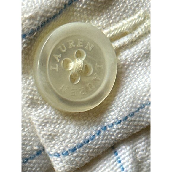 Lauren Ralph Lauren Womens White & Blue Striped Linen  Wide-Leg Pants - Picture 13 of 16